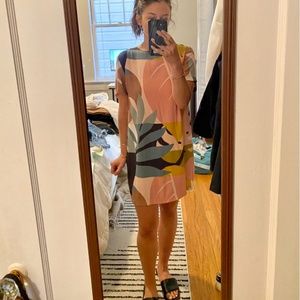 Mauve Tropical Floral Print Mini Isalis Dress